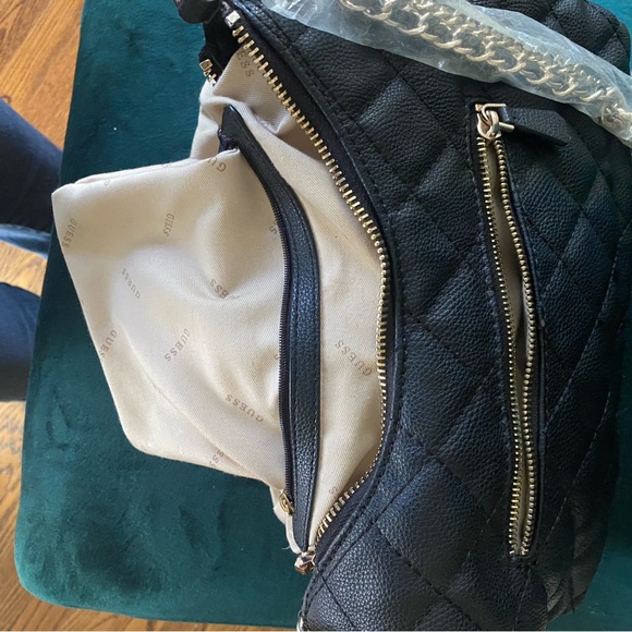 G by Guess Quilted Black Shoulder Bag with Gold Details - Picture 12 of 16